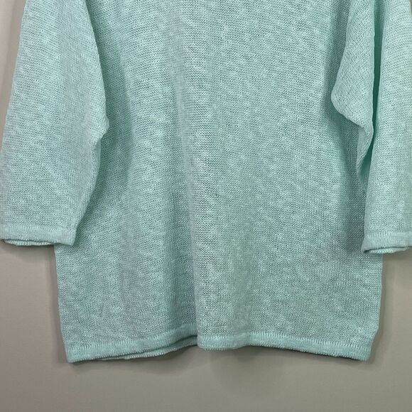 Chico's Slubbed Cotton Semi Sheer Long Sleeve Top Women's Size Large (Chico's 2) - Picture 5 of 9